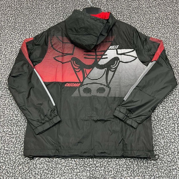 Chicago Bulls Windbreaker Jacket Men Small NBA 1/4‎ Zip Long Sleeve New S - Picture 2 of 7